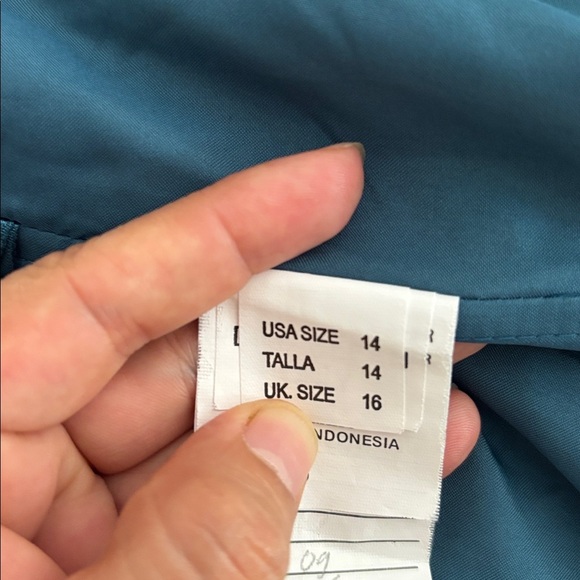 Morilee women 14 Teal 21532 maxi chiffon bridesmaid dress V neck - Picture 5 of 11